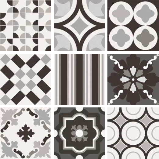 Керамогранит SANT AGOSTINO PATCHWORK BLACK WHITE 20x20 Patchwork B&W Mix